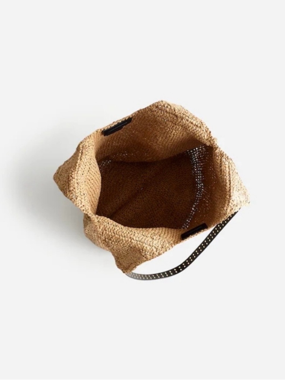 Madewell Natural Straw Tote with Black Studded Straps - Picture 2 of 10